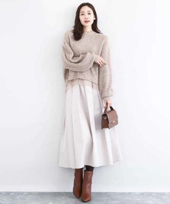 メモリータフタ タックフレアスカート／洗える | MK MICHEL KLEIN