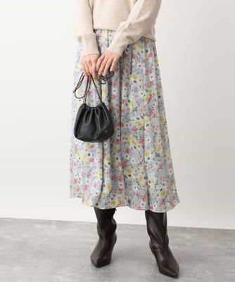 ＜MK MICHEL KLEIN (Women)＞中花プリントシフォンスカート／洗える
