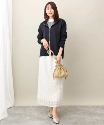 花柄刺繍オーガンジースカート／洗える