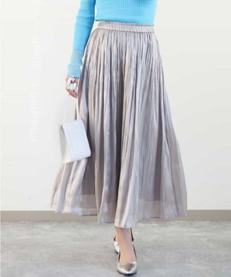 【美品/洗える】theoryluxe サテンスカート Theory luxe｜サテンプリーツロングスカート