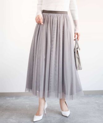 フランス製 GIVENCHY 総シルクシフォンスカート 正規品 モダンドット柄シフォンスカート/洗える(ロング・マキシ丈