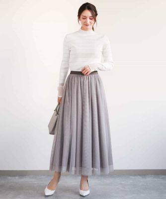 【ラルフローレンコレクション】シルクシフォンスカート 0 タグ付き シャイニーチュールシフォンスカート／洗える | MK MICHEL KLEIN