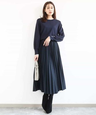 プリーツデザインスカート／洗える | MK MICHEL KLEIN (Women