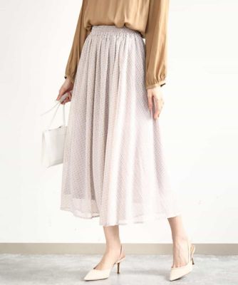 幾何柄シフォンスカート／洗える