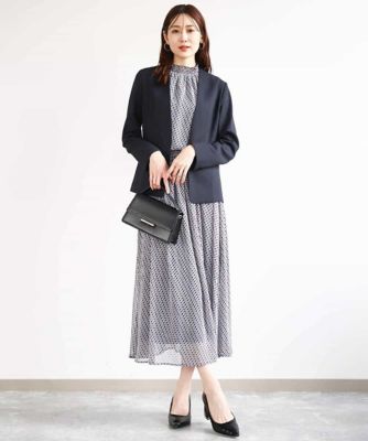 幾何柄シフォンスカート／洗える