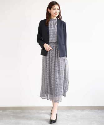 幾何柄シフォンスカート／洗える