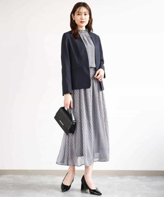 幾何柄シフォンスカート／洗える