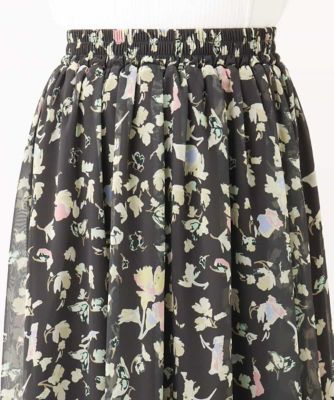 花柄シフォンスカート／洗える