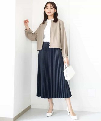 小さいサイズ】デニム調シアープリーツスカート/洗濯機で洗える／MK