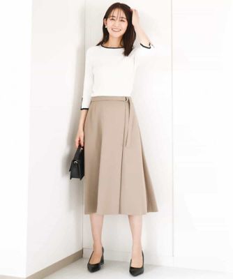 ベルト付きAラインスカート／洗える | MK MICHEL KLEIN (Women