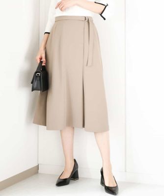 ベージュ Aライン スカート ひざ丈