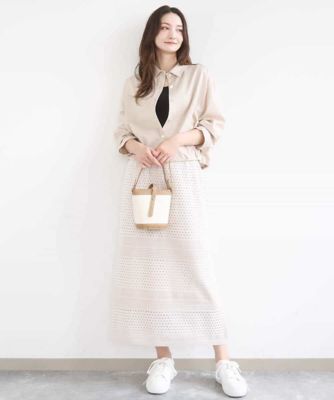 アイレット編みクロシェ風ニットスカート／洗える | MK MICHEL KLEIN