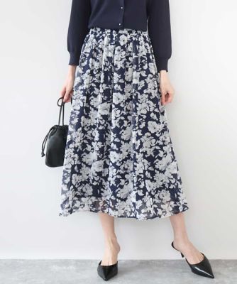 花柄シフォンスカート／洗える | MK MICHEL KLEIN (Women)/エムケー
