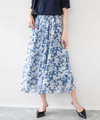 ♡♥モモ♥さま専用♡未使用タグ付き♡エムズグレイシー♡シフォンフラワースカート 花柄シフォンスカート／洗える | MK MICHEL KLEIN (Women)/エムケー