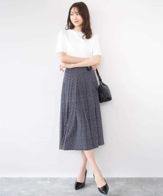 幾何柄ジャージータックスカート／洗える | MK MICHEL KLEIN (Women