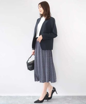 幾何柄ジャージータックスカート／洗える | MK MICHEL KLEIN (Women