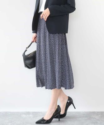 ＜MK MICHEL KLEIN (Women)＞幾何柄ジャージータックスカート／洗える