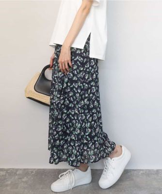 ＜MK MICHEL KLEIN (Women)＞花柄シフォンスカート／洗える