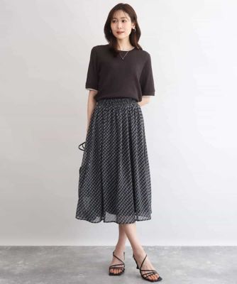 洗える］幾何柄シフォンスカート | MK MICHEL KLEIN (Women)/エムケー