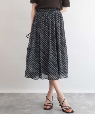 ＜MK MICHEL KLEIN (Women)＞［洗える］幾何柄シフォンスカート