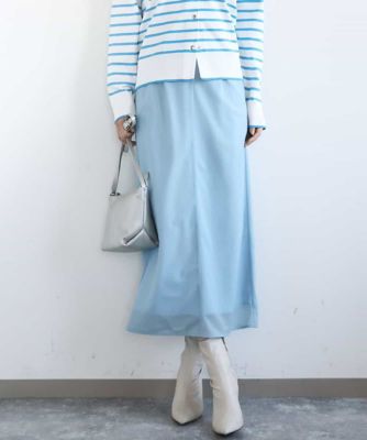 ＜MK MICHEL KLEIN (Women)＞オーガンジートリコットシアータイトスカート／洗える