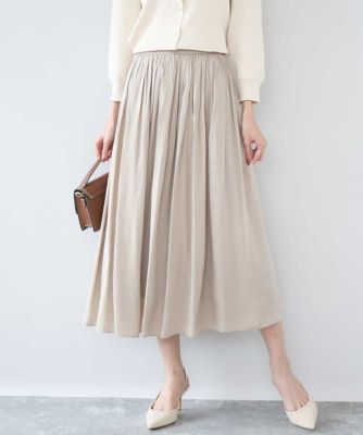 ＜MK MICHEL KLEIN (Women)＞サテンプリーツスカート／ＵＶカット／洗える