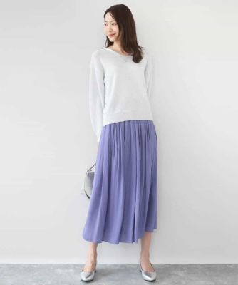 サテンプリーツスカート／UVカット／洗える | MK MICHEL KLEIN