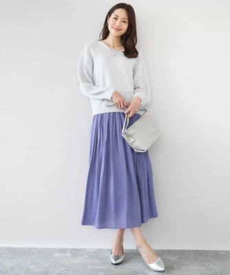 サテンプリーツスカート／UVカット／洗える | MK MICHEL KLEIN