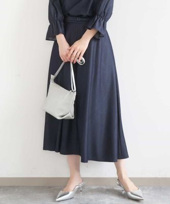 ＜MK MICHEL KLEIN (Women)＞［ＳＡＮＡＧＡＲＡシリーズ］デニムライク　フレアスカート／接触冷感／ＵＶカット／洗える