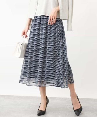 ＜MK MICHEL KLEIN (Women)＞幾何柄シフォンスカート／洗える