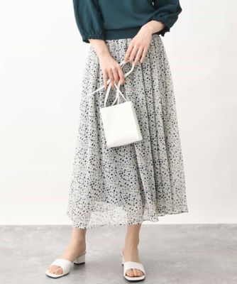シフォンプリントスカート／洗える