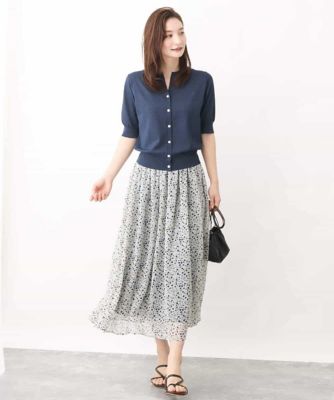 シフォンプリントスカート／洗える