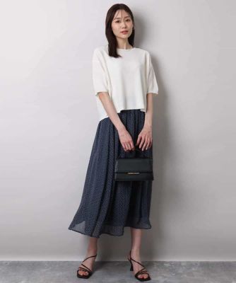 きらりん　ミミグラント　シフォンスカート　ドット柄のみ 花柄シフォンスカート/洗える(ロング・マキシ丈スカート) | MK