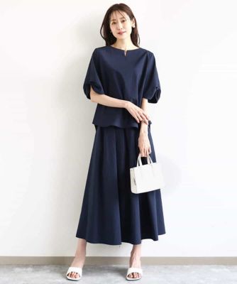 【♡*☆～mikik(๑・̑◡・̑๑) 】 クレストブリッジフレアスカート 新品未使用】ブルーレーベルクレストブリッジ ドビークロス