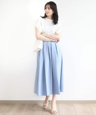【♡*☆～mikik(๑・̑◡・̑๑) 】 クレストブリッジフレアスカート 新品未使用】ブルーレーベルクレストブリッジ ドビークロス