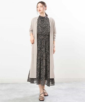 ボタニカル柄シフォンスカート／洗える
