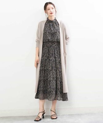 ボタニカル柄シフォンスカート／洗える