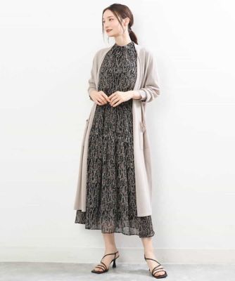 ボタニカル柄シフォンスカート／洗える