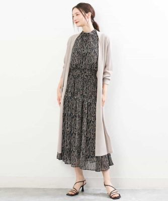 ボタニカル柄シフォンスカート／洗える