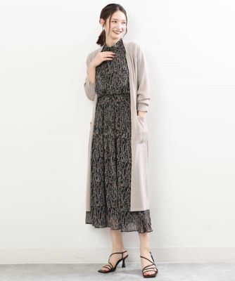 ボタニカル柄シフォンスカート／洗える