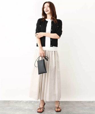 箔加工タックギャザースカート | MK MICHEL KLEIN (Women)/エムケー