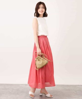 箔加工タックギャザースカート | MK MICHEL KLEIN (Women)/エムケー