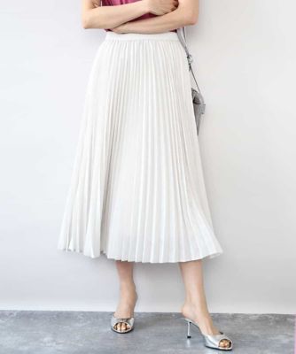 ＜MK MICHEL KLEIN (Women)＞楊柳シアーチェックプリーツスカート／洗える