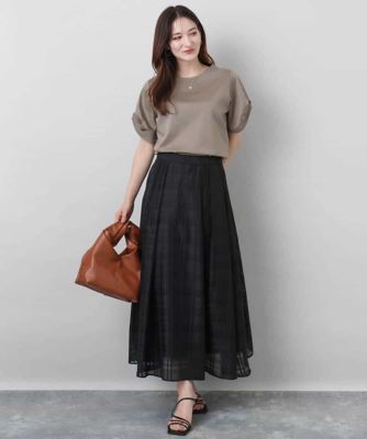 シアードビーチェックスカート／洗える | MK MICHEL KLEIN (Women