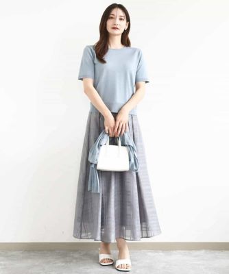 シアードビーチェックスカート／洗える | MK MICHEL KLEIN (Women