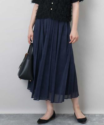 ＜MK MICHEL KLEIN (Women)＞デニム調シアープリーツスカート／洗える