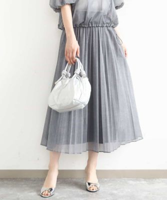 デニム調シアープリーツスカート／洗える | MK MICHEL KLEIN (Women