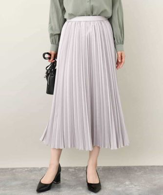 レザー調ランダムプリーツスカート／洗える | MK MICHEL KLEIN (Women