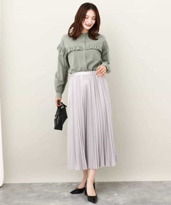 MK ミッシェルクラン（MK MICHEL  ）/レザー調ランダムプリーツスカート/洗える レザー調ランダムプリーツスカート／洗える | MK MICHEL KLEIN (Women