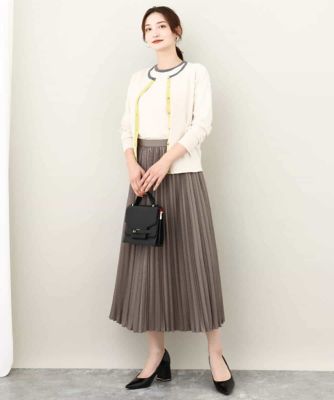 レザー調ランダムプリーツスカート／洗える | MK MICHEL KLEIN (Women